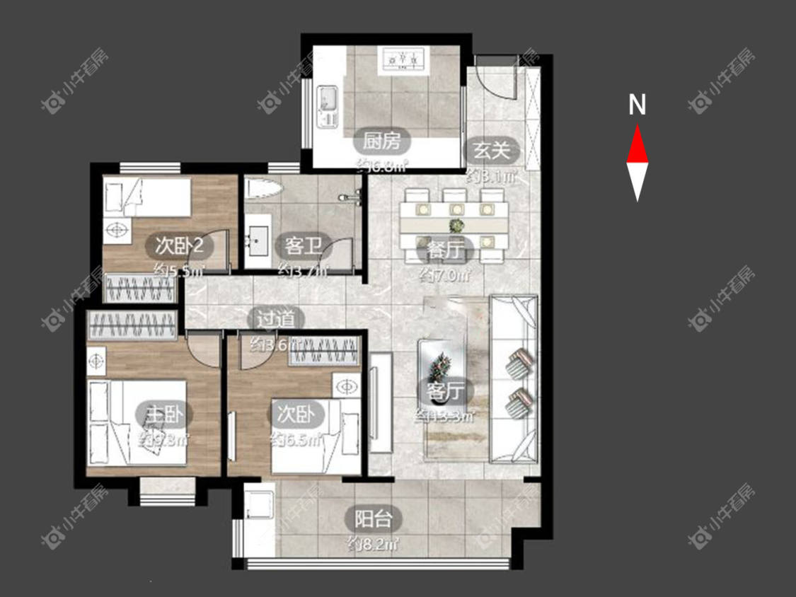 常州碧桂园壹号天禧在租房源室内图_小牛看房
