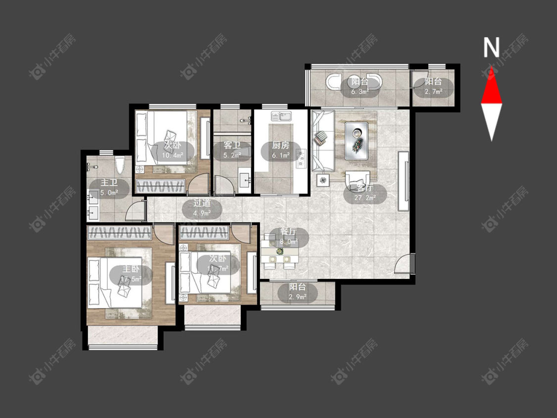 常州恒大翡翠华庭在售二手房源户型图_小牛看房