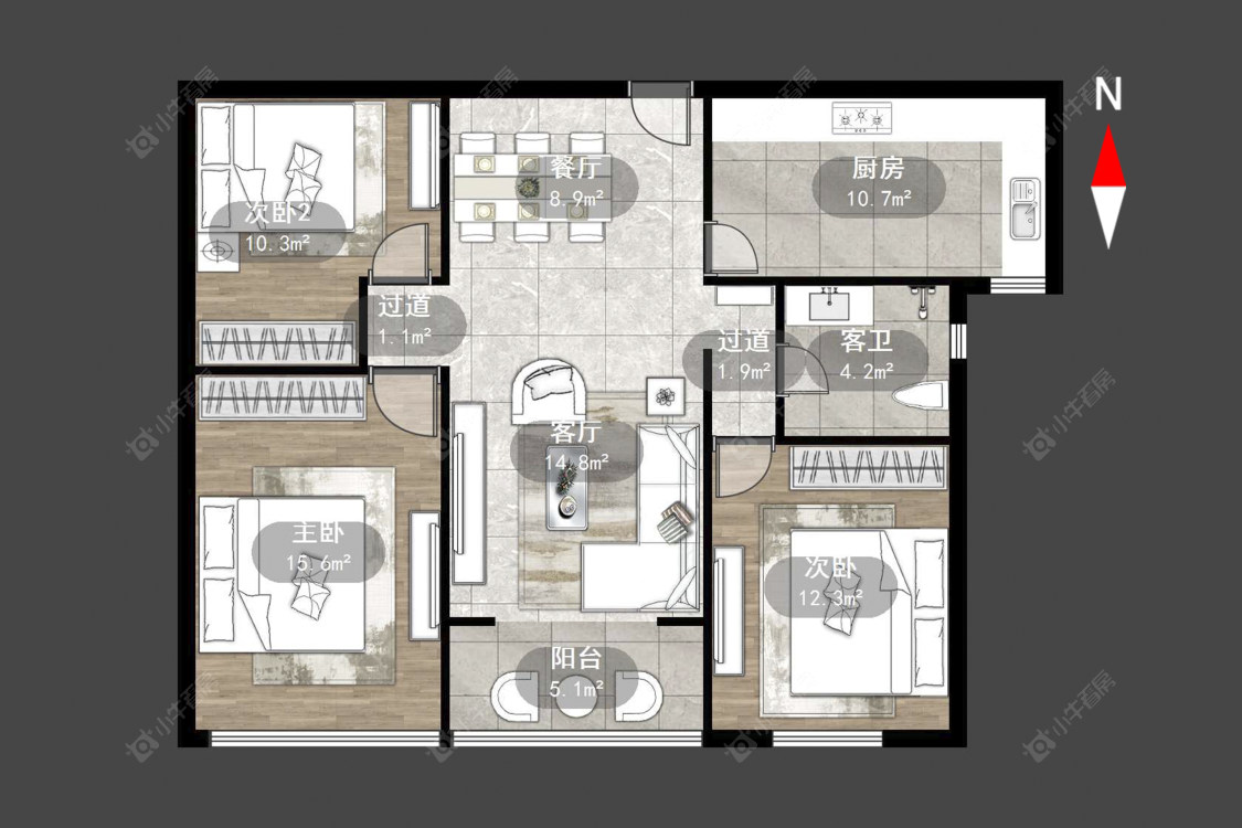 常州吾悦广场南区在售二手房源户型图_小牛看房