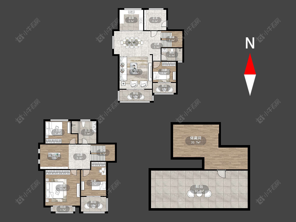 绿地香奈别墅区房源户型图 常州绿地香奈别墅区在售二手房源户型图_小牛看房