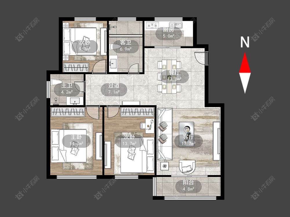 常州沈家花苑在售二手房源户型图_小牛看房