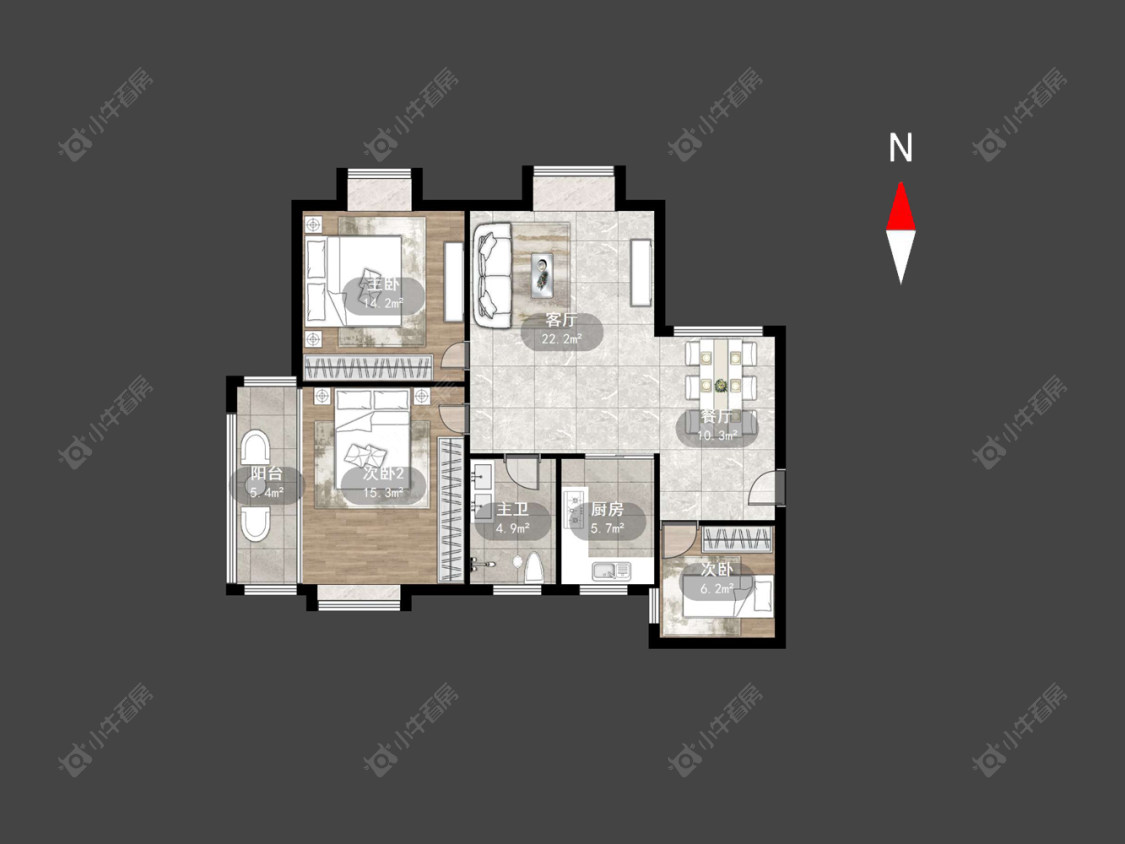 常州香树湾福园在售二手房源户型图_小牛看房