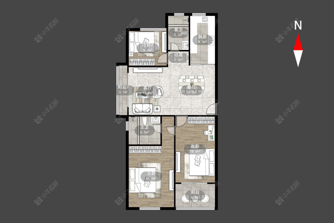 常州紫金城北区在售二手房源户型图_小牛看房