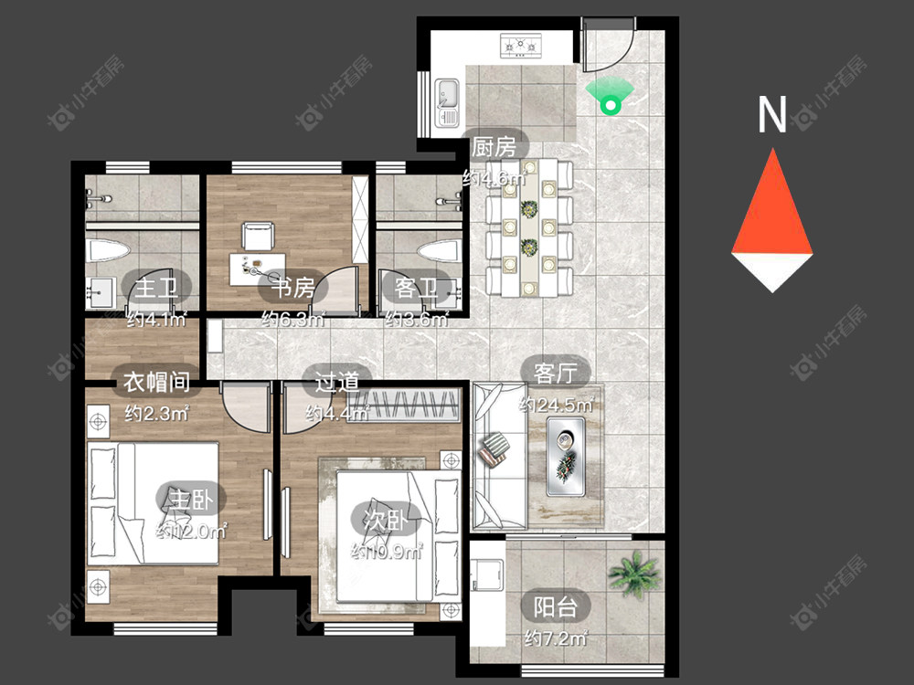 常州路劲城市印象在售二手房源户型图_小牛看房