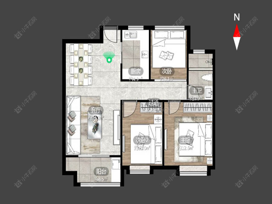 常州招商花园城在售二手房源户型图_小牛看房