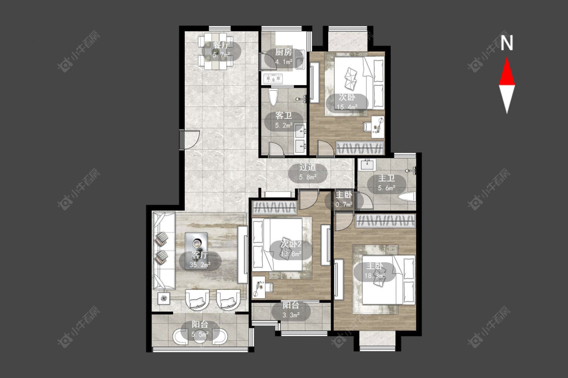 常州随园锦湖公寓在售二手房源户型图_小牛看房
