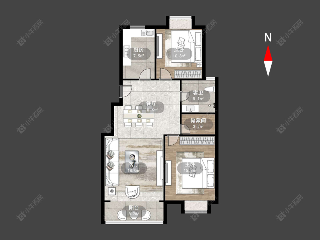 常州青山湾北区在售二手房源户型图_小牛看房