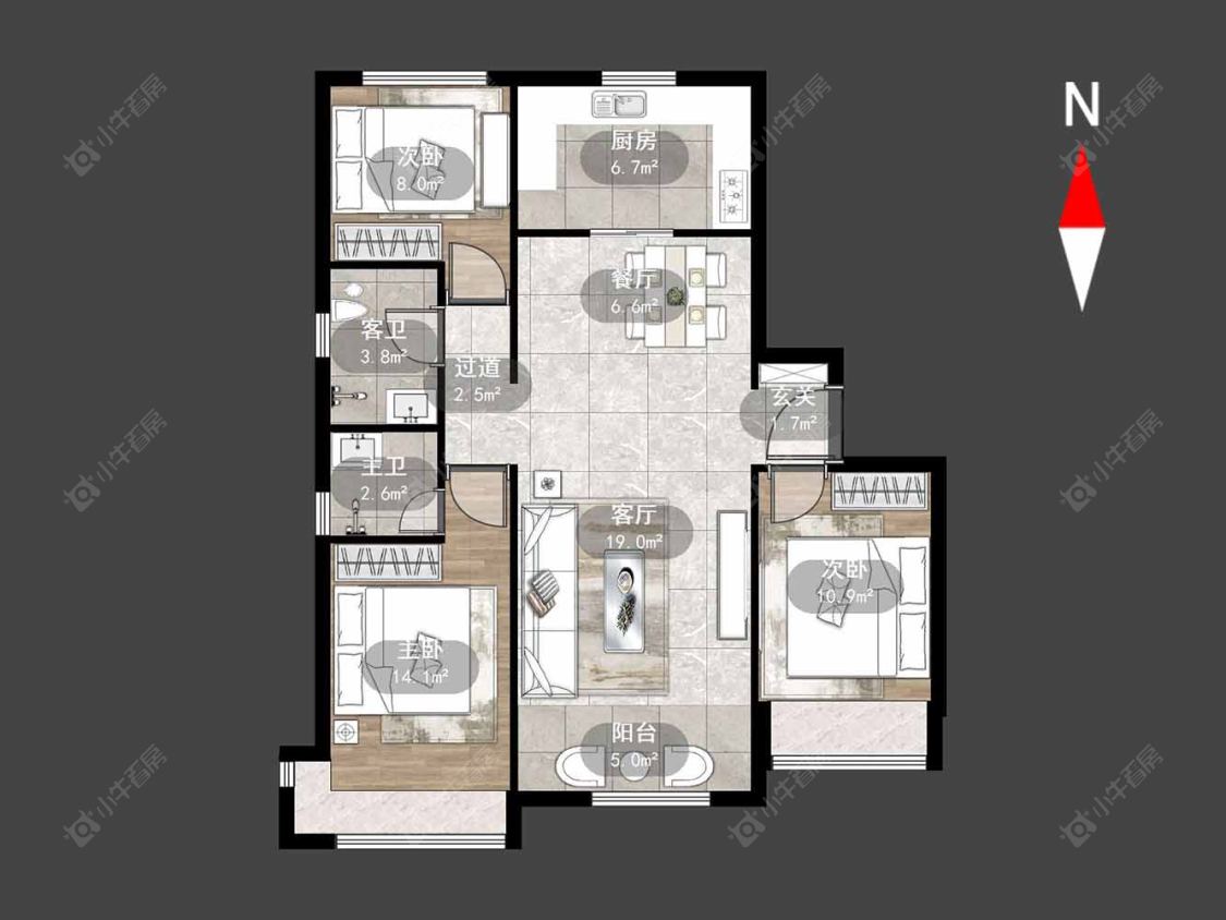 常州荣盛御府在售二手房源户型图_小牛看房