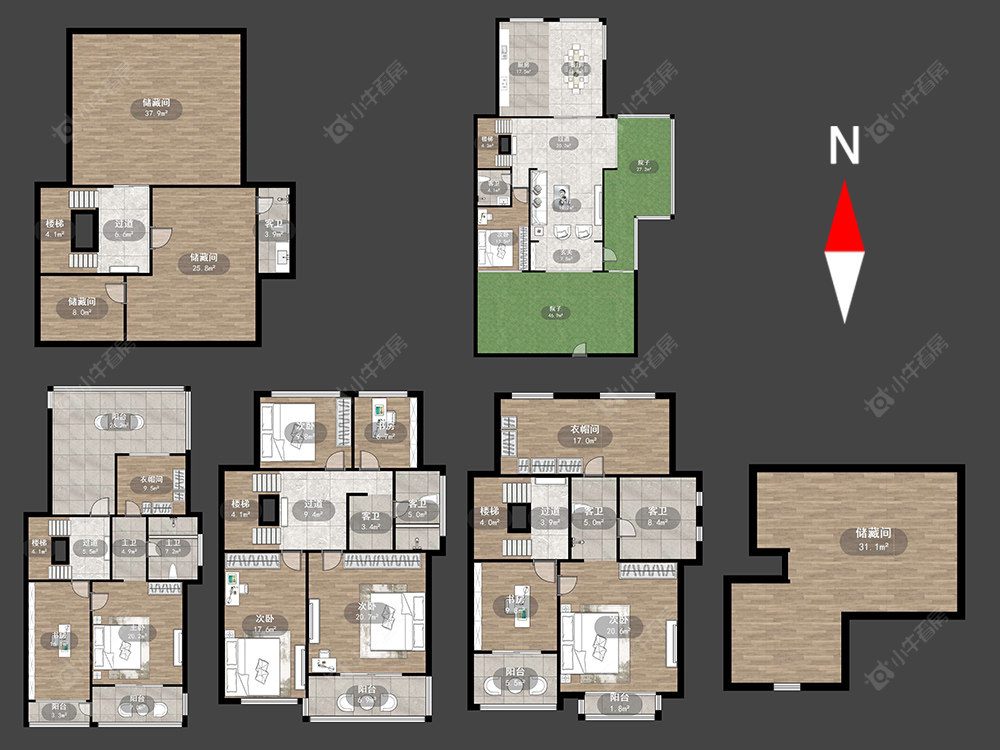 绿地香奈别墅区房源户型图 常州绿地香奈别墅区在售二手房源户型图_小牛看房