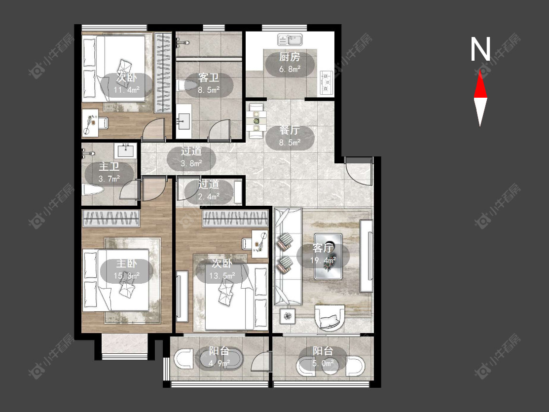 常州华景园在售二手房源户型图_小牛看房