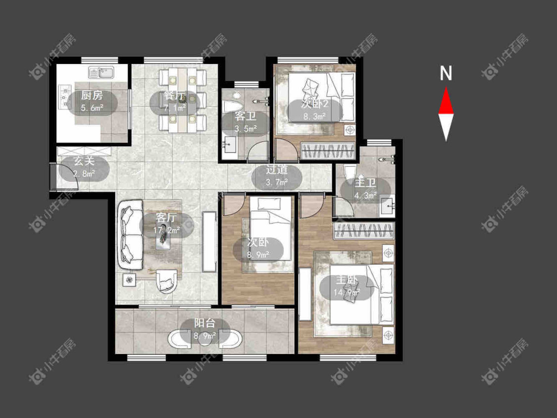 常州雅居乐凤凰台在租房源户型图_小牛看房