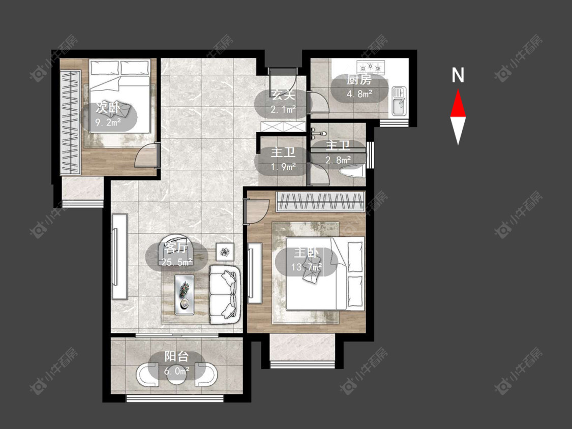 常州大名城西区二区在售二手房源户型图_小牛看房