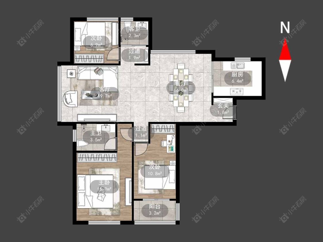 常州莱蒙城铂晶在售二手房源户型图_小牛看房