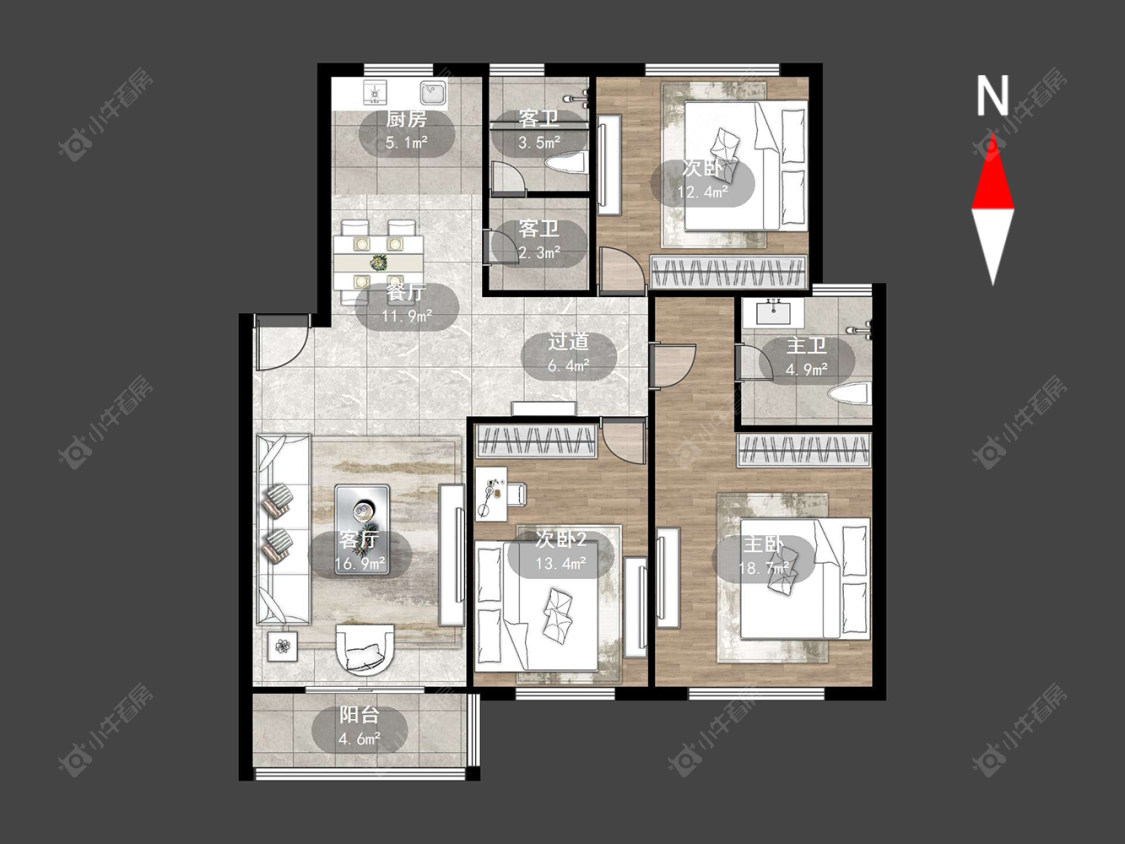 常州百馨北苑在售二手房源户型图_小牛看房