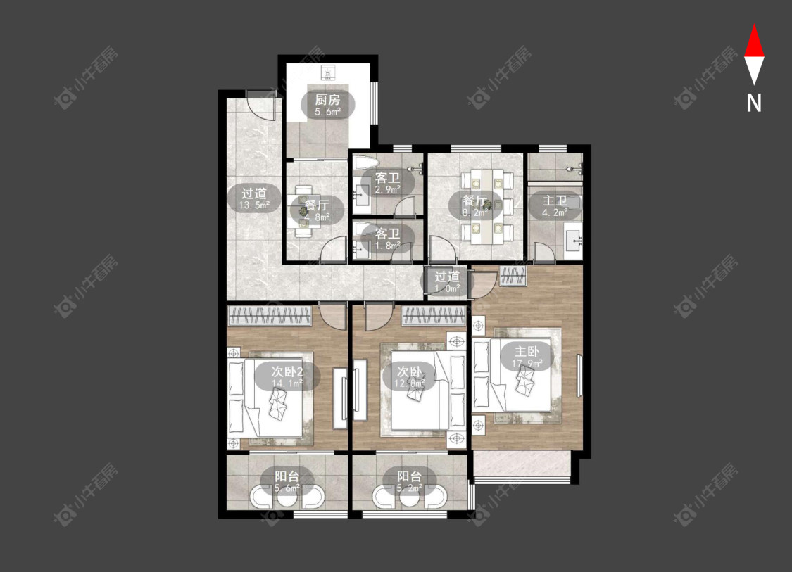 常州九洲玺在售二手房源户型图_小牛看房