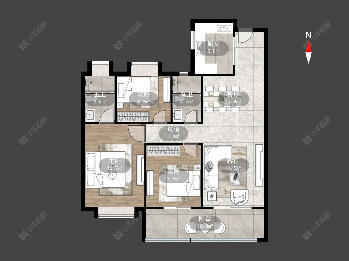 常州新城湖悦朗隽在售二手房源户型图_小牛看房