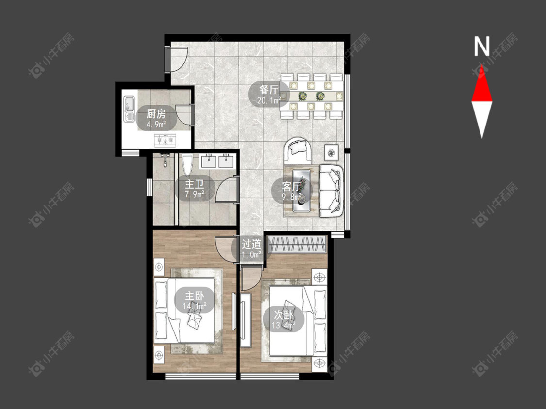 常州金百国际在售二手房源户型图_小牛看房
