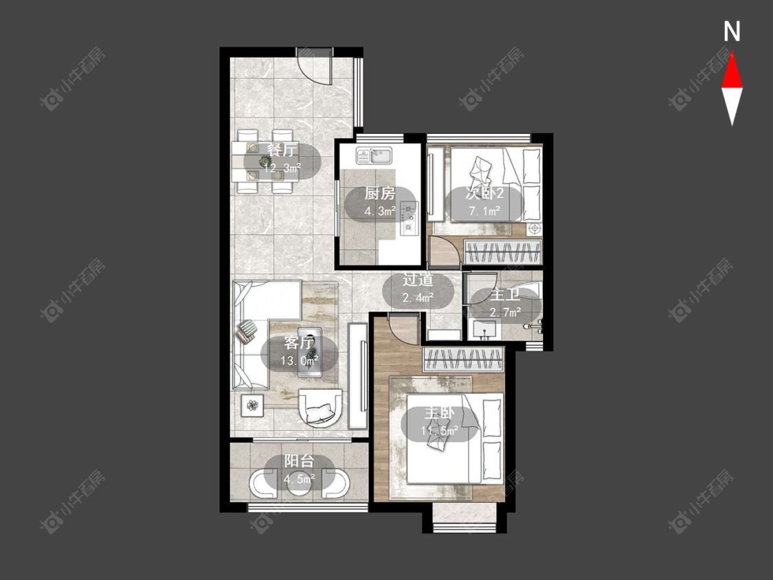 常州梧桐香郡一期在售二手房源户型图_小牛看房