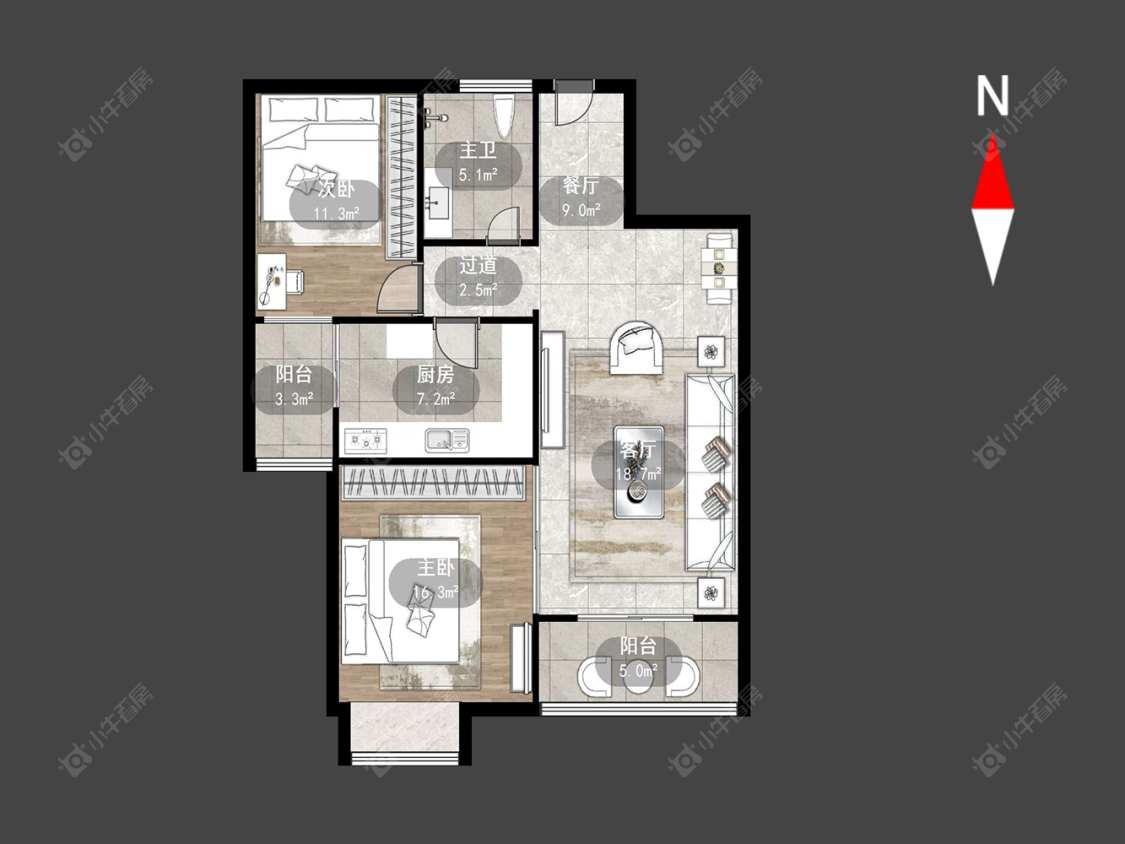 常州飞龙新苑在售二手房源户型图_小牛看房