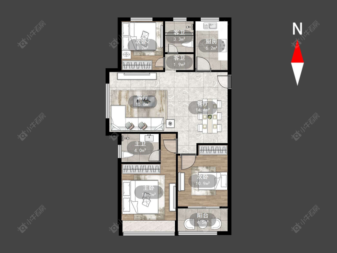 常州新欣嘉园在售二手房源户型图_小牛看房