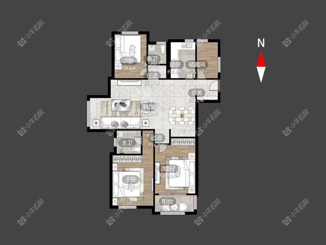 常州九洲花园二期在租房源户型图_小牛看房