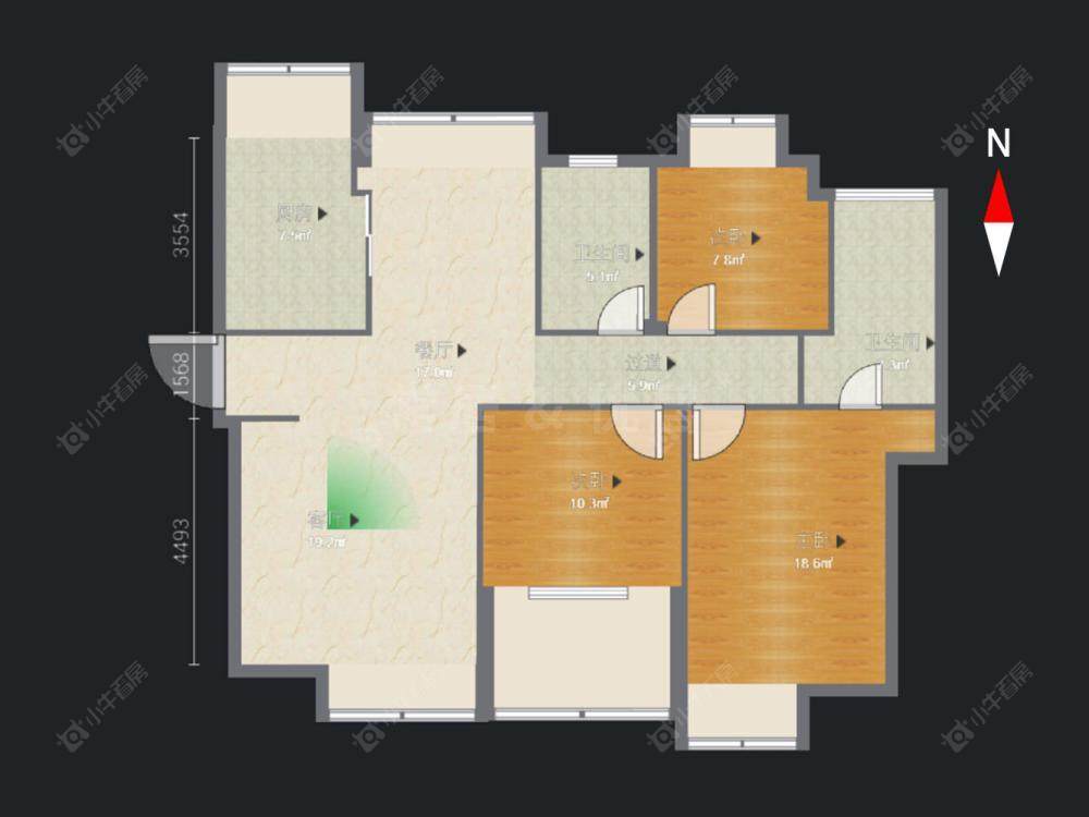 常州世茂香槟湖一期在售二手房源户型图_小牛看房