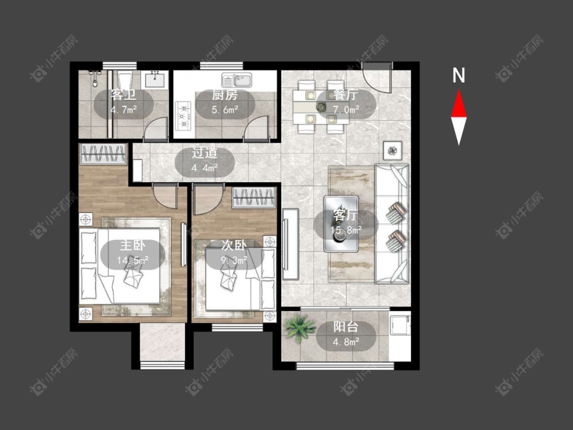 常州百馨西苑五期在售二手房源户型图_小牛看房
