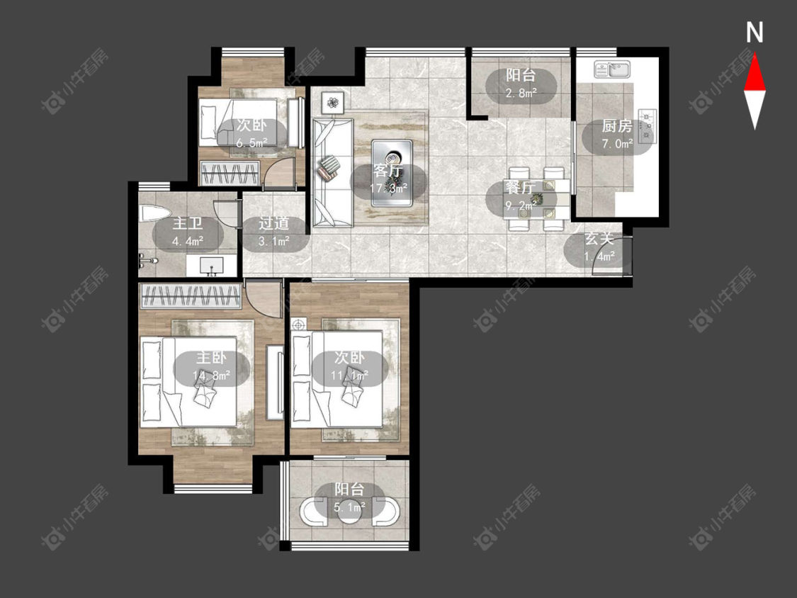 凯尔枫尚花园房源户型图 常州凯尔枫尚花园在售二手房源户型图_小牛看房