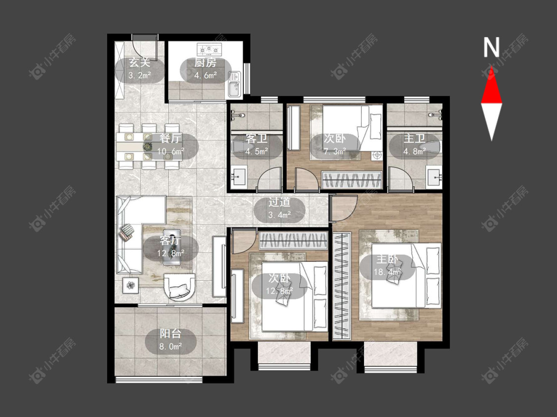路劲城市印象房源户型图 常州路劲城市印象在售二手房源户型图_小牛看房