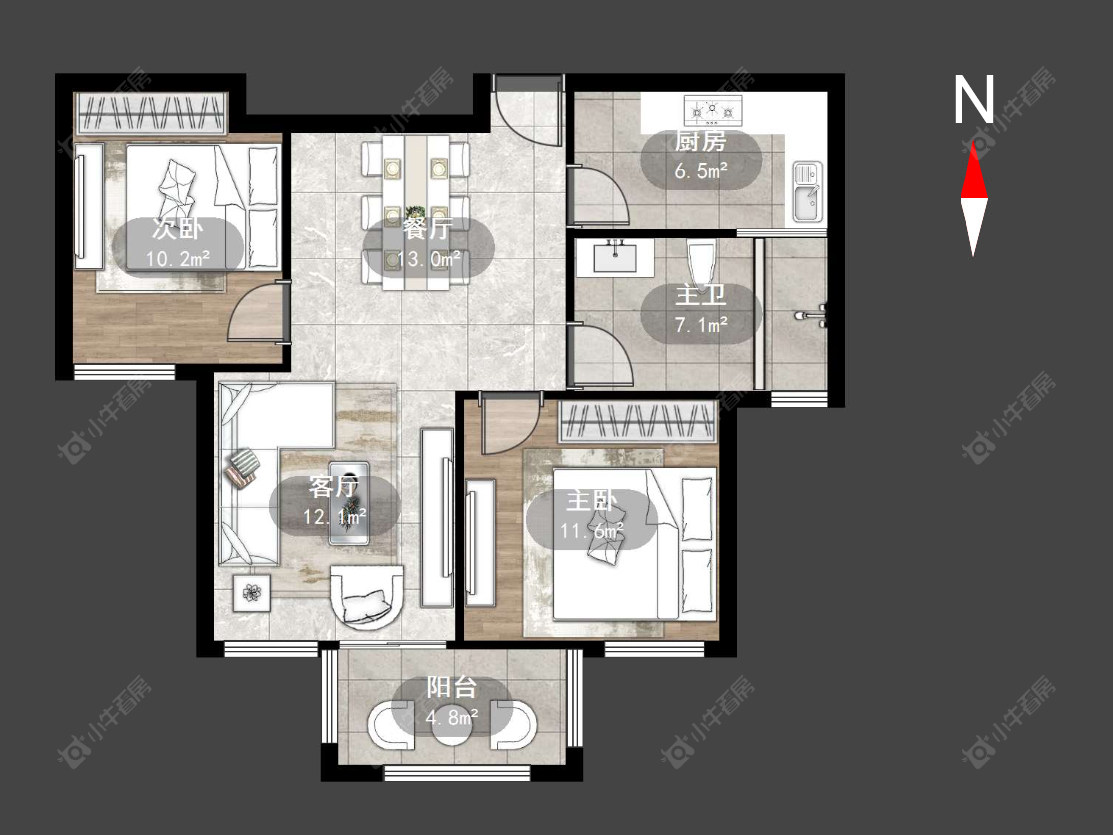 常州华润国际三期在售二手房源户型图_小牛看房