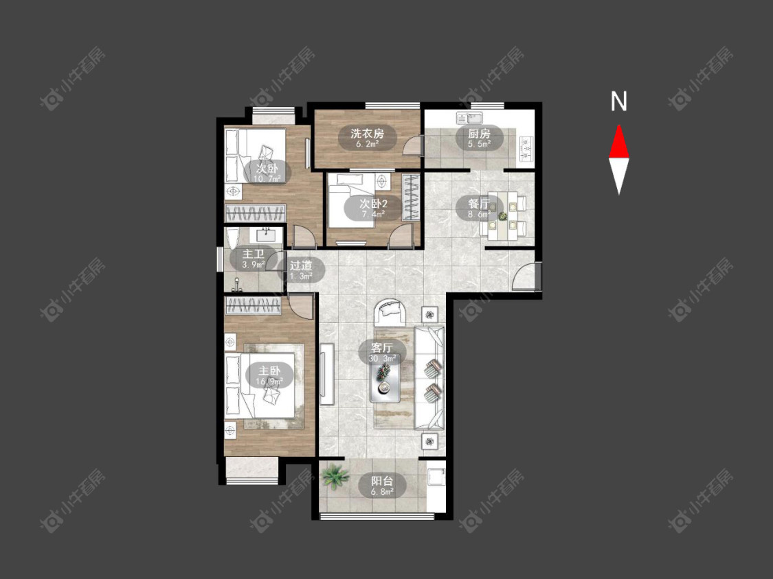 常州世茂香槟湖二期在售二手房源户型图_小牛看房