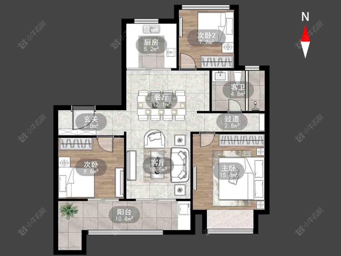 华润万象府房源户型图 常州华润万象府在售二手房源户型图_小牛看房