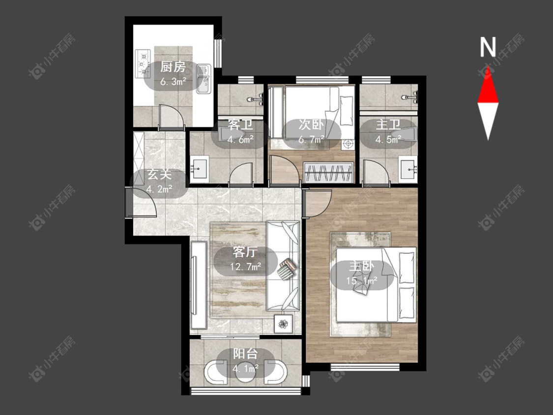 常州保利大都汇在售二手房源户型图_小牛看房