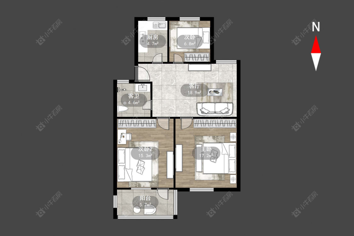 花东二村房源户型图 常州花东二村在售二手房源户型图_小牛看房
