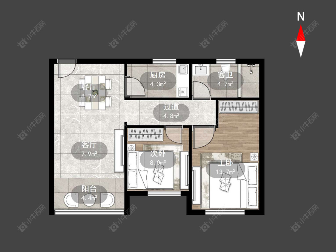 新庄花苑房源户型图 常州新庄花苑在售二手房源户型图_小牛看房