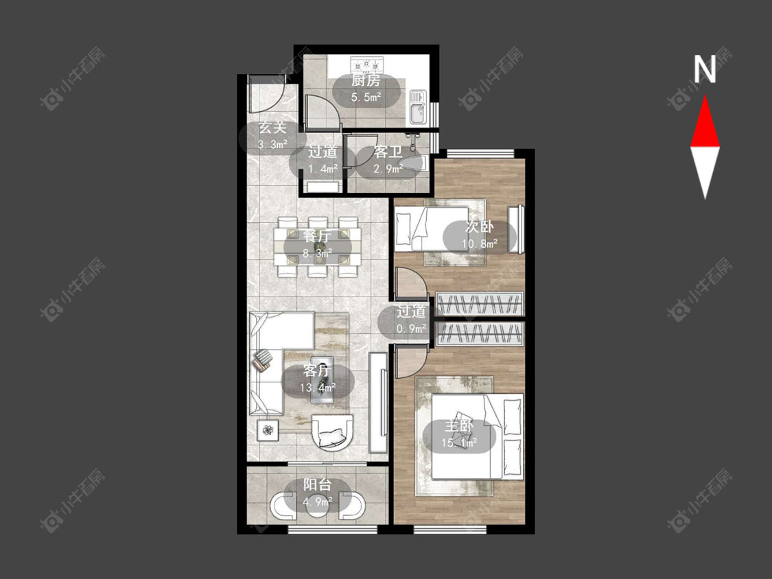 常州聚盛花园在售二手房源户型图_小牛看房