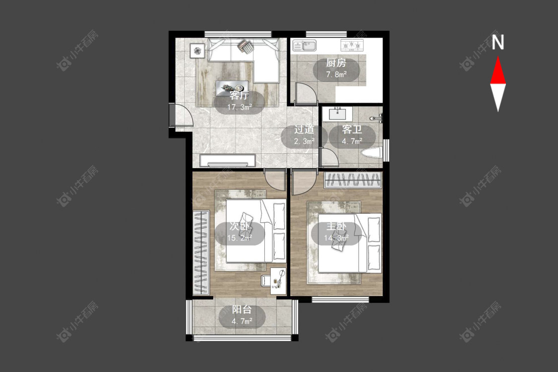 常州花东三村在售二手房源户型图_小牛看房