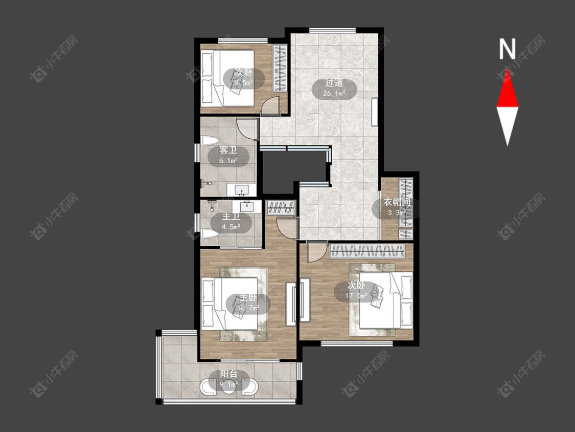 常州鸿盛名苑在售二手房源户型图_小牛看房