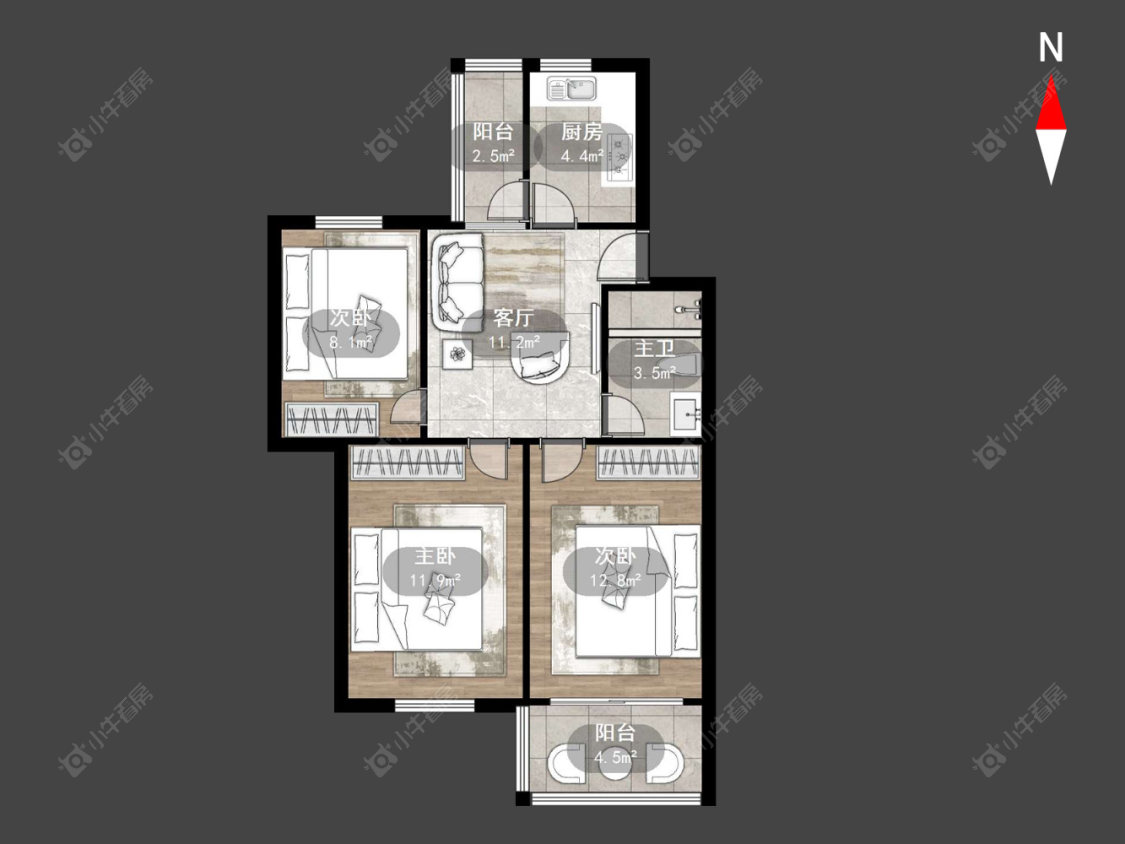 北直街房源户型图 常州北直街在售二手房源户型图_小牛看房
