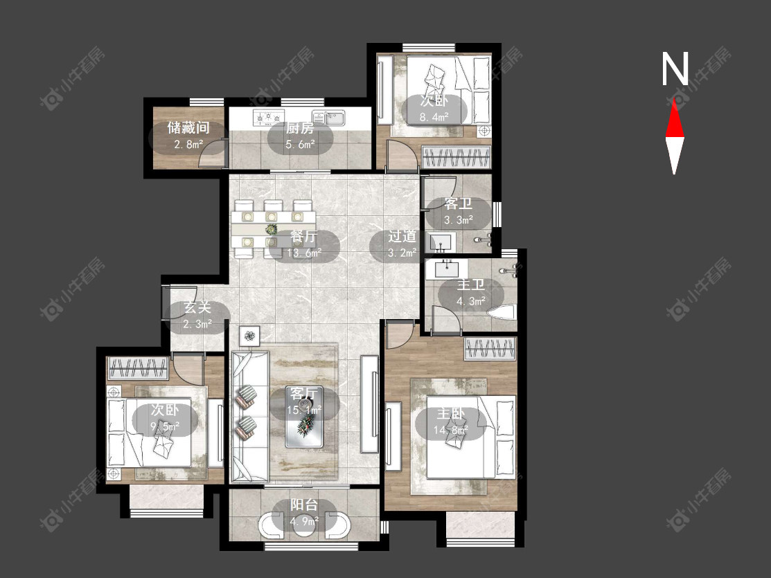 常州中海凤凰熙岸在售二手房源户型图_小牛看房