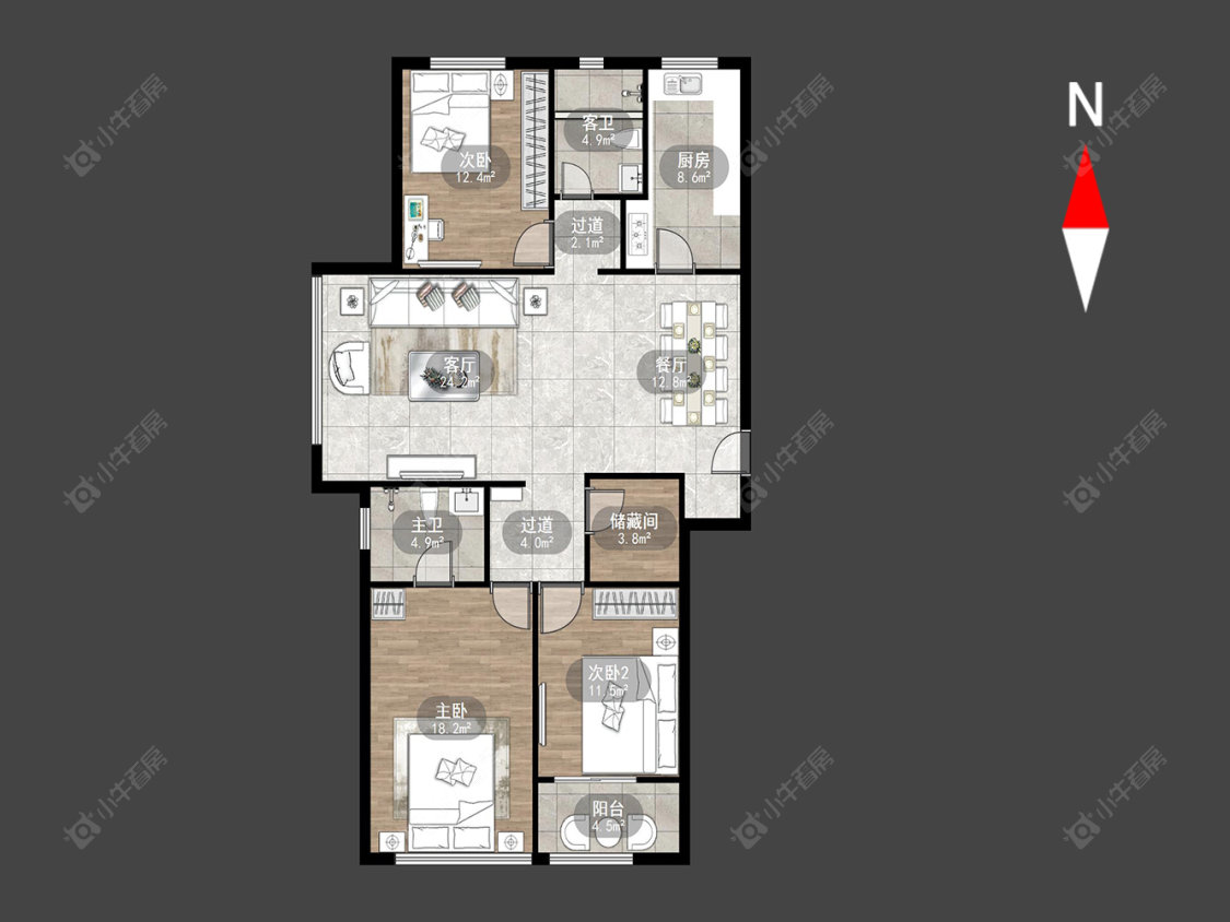 常州新城御景湾在售二手房源户型图_小牛看房