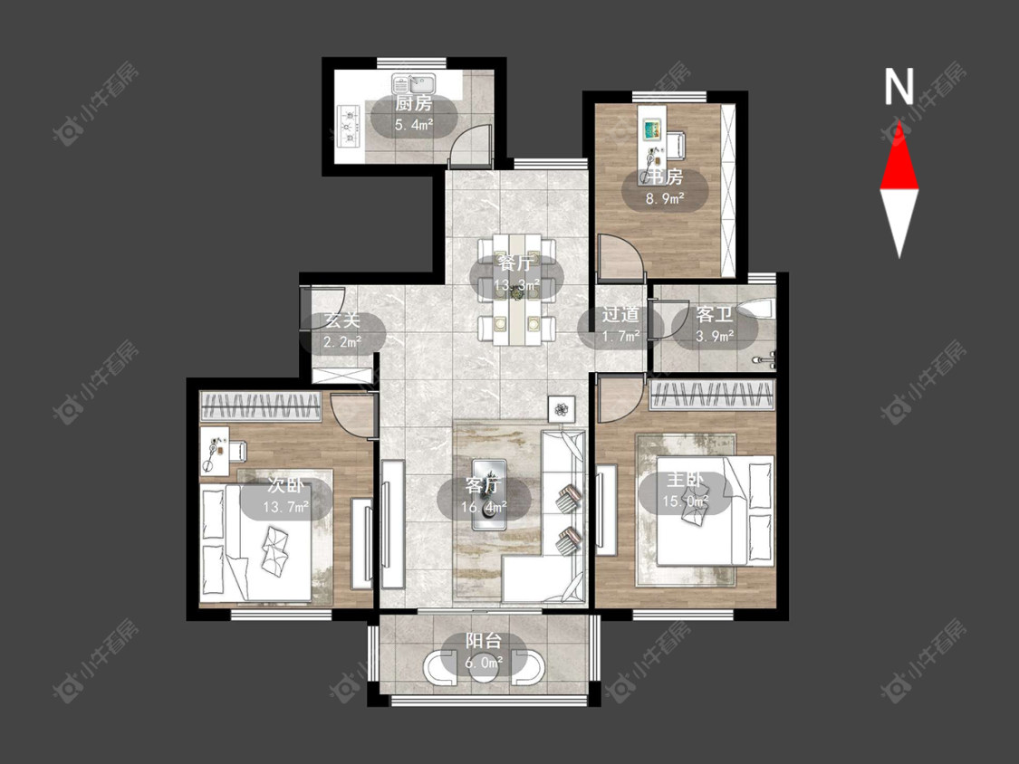 常州金洲花城在售二手房源户型图_小牛看房