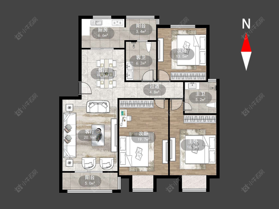 常州青龙苑北区在售二手房源户型图_小牛看房