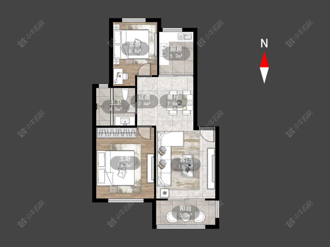常州新景花苑二期在售二手房源户型图_小牛看房