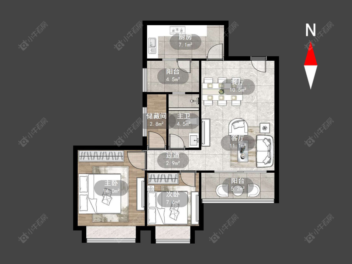 恒大翡翠华庭房源户型图 常州恒大翡翠华庭在售二手房源户型图_小牛看房