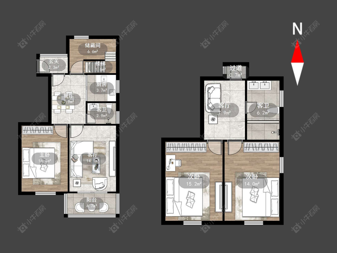 花园西村房源户型图 常州花园西村在售二手房源户型图_小牛看房