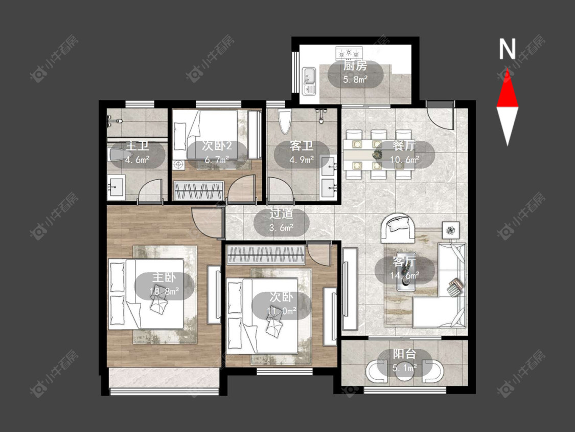 常州新欣嘉园在售二手房源户型图_小牛看房