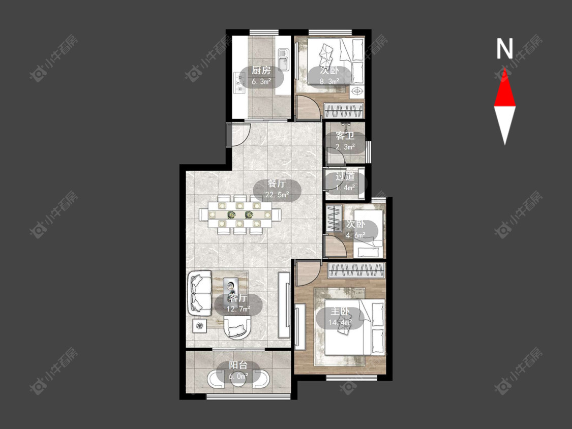 常州高成莱茵三期在售二手房源户型图_小牛看房
