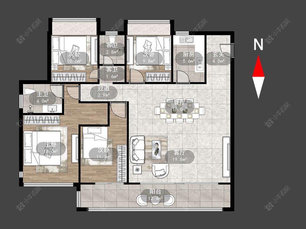 常州建源西江月在售二手房源户型图_小牛看房