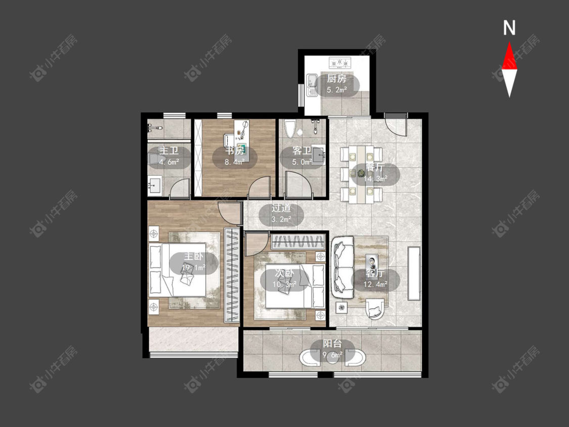 常州龙湖景粼天著在售二手房源户型图_小牛看房